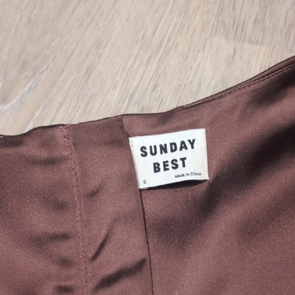 Aritzia Shiloh Brown Satin Corset Top - Picture 5 of 10